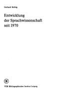 Entwicklung der Sprachwissenschaft seit 1970