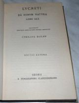 Lvcret de rervm natvra libri sex 1954 Cyrillvs Balley edition altera