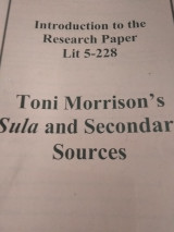 Introduction to the Research Paper Toni Morrison's Sula and Secondary Sources