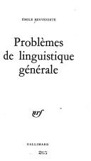 Problèmes de linguistique générale