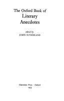 The Oxford Book of Literary Anecdotes