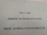 American Romanticism Lit 7-246 Domna Pastourmatzi 2005