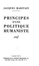 Principes d'une politique humaniste