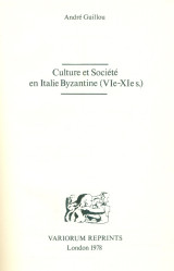 Culture et société en Italie byzantine (Vie-XIe s.)