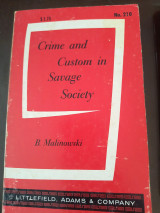 Crime and custom in savage society