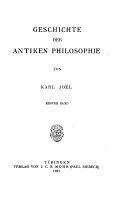 Geschichte der antiken philosophie, von Karl Jöel. Erster band