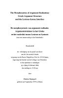 The Morphosyntax of Argument Realization