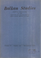 Balkan Studies, Volume 14, Number one