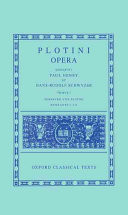 Plotini Opera: Porphyrii Vita Plotini. Enneades I-III
