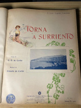 Rare Antique Sheet Music Torna a Surriento Bideri No 214 Illustrated Stamped Mele Σπάνια Αντίκα Παρτιτούρα - Torna a Surriento - Bideri Αρ. 214