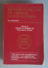 Robert's Rules Of Order Newly Revised