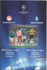 Ολυμπιακός – Βέρντερ Βρέμης – Champions League 2007 - 2008 - Πρόγραμμα Αγώνα – ΟΣΦΠ – Werder Bremen