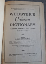 Webster's Criterion Dictionary for Home, School and Office