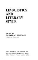 Linguistics and Literary Style